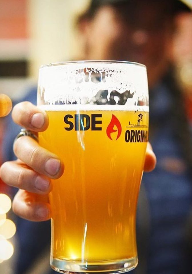 Side beer glass
